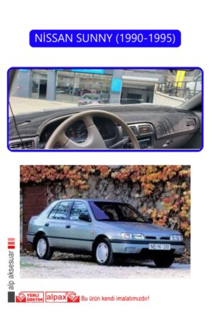 Nissan Sunny 1990-1995 Torpido Koruma Halısı - Mavi Kenar