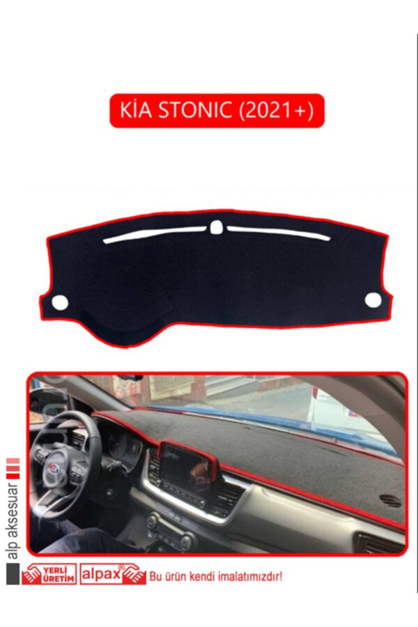 Kia Stonıc 2021 Torpido Koruma Halısı - Kırmızı Kenar