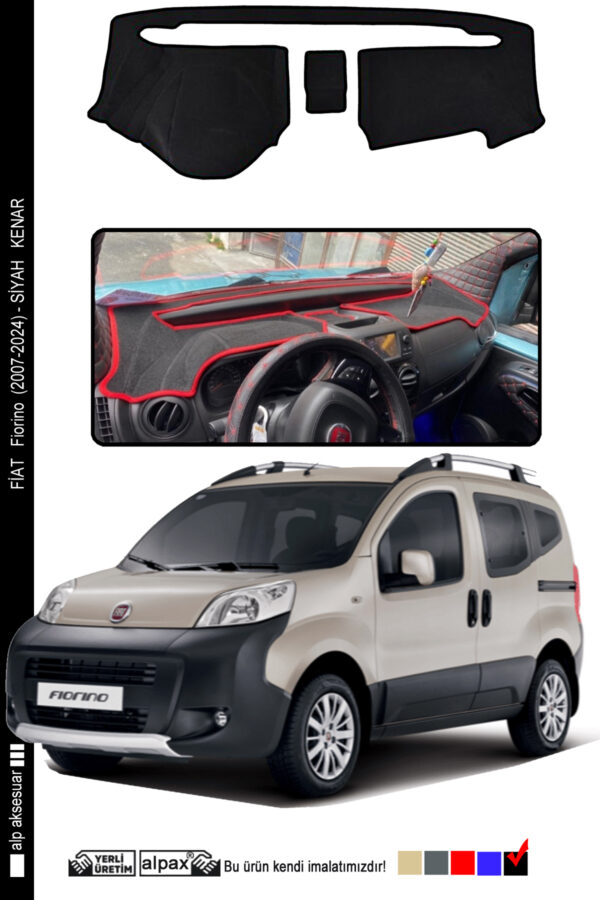 FIAT Fiorino (2007-2024) Modele Özel Torpido Koruma Halısı - Kanar Siyah